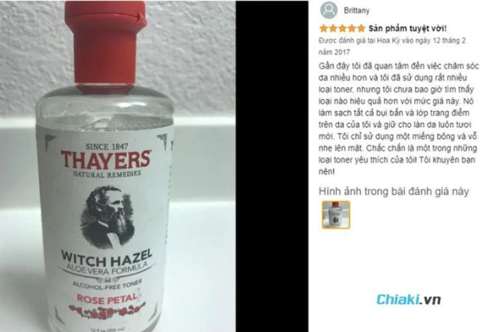 Review Toner dưỡng trắng cho da nhạy cảm Thayers không chứa cồn từ người dùng