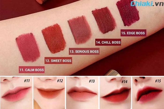 Bảng màu son Bbia Last Velvet Lip Tint phiên bản 3