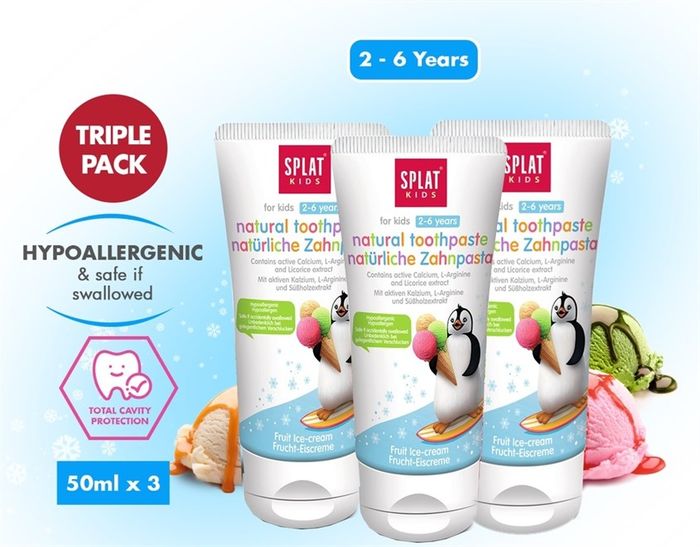 Kem đánh răng cho trẻ em 2 - 6 tuổi Splat Kids hương kem trái cây 50 ml