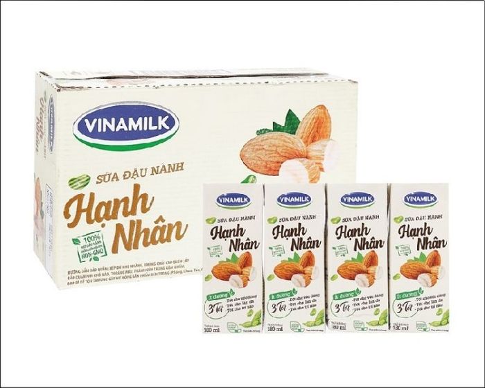 Thùng 48 hộp sữa đậu nành hạnh nhân Vinamilk 180ml