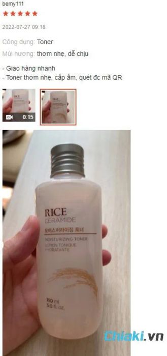 Review Toner cám gạo The Face Shop Rice Ceramide Moisturizing se khít lỗ chân lông