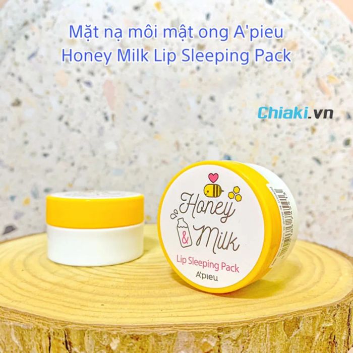 Mặt nạ ngủ môi trị thâm Hàn Quốc Honey & Milk Lip SLeeping Pack A’Pieu