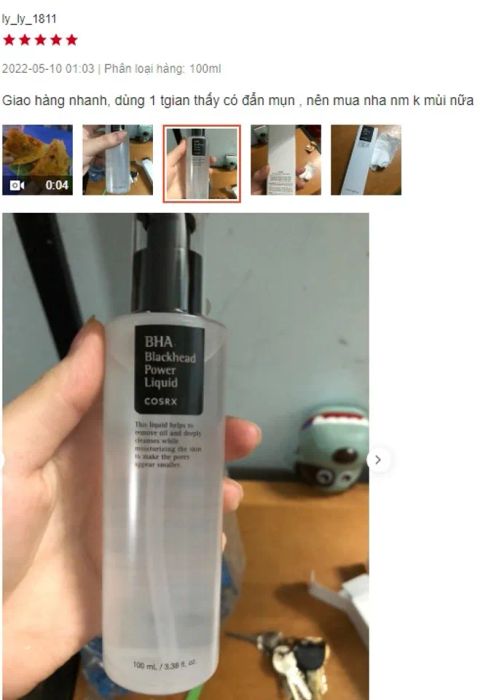 Review Tẩy tế bào chết BHA Cosrx Blackhead Power Liquid