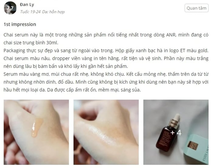 Đánh giá serum tái tạo da Estee Lauder từ người dùng