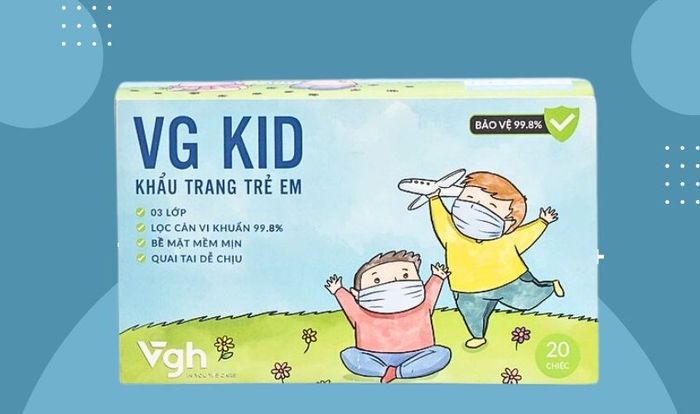 Hộp 20 cái khẩu trang y tế dành cho bé VGH VG KID 3 lớp