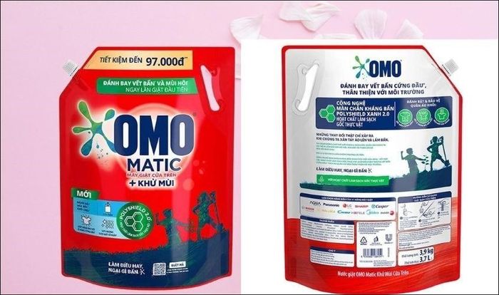 Nước giặt OMO Matic cửa trên khử mùi, dung tích 3.7 lít