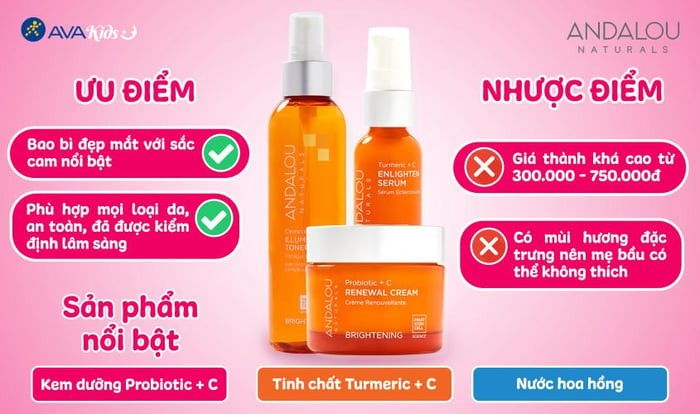 - Kem dưỡng Probiotic + C Renewal Cream Andalou Naturals.