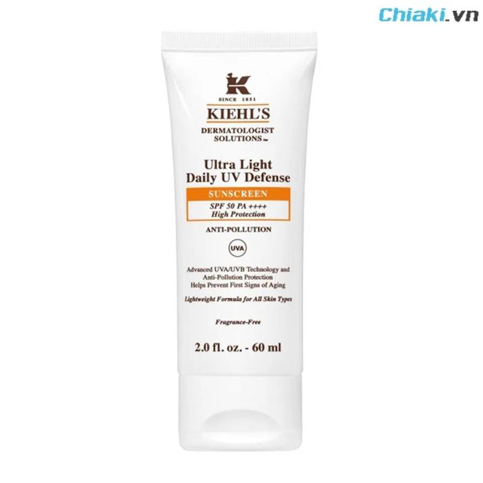 Sản phẩm kem chống nắng Kiehl's Ultra Light Daily UV Defense SPF50 PA++++ Anti-Pollution