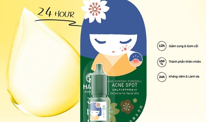 Kem chấm mụn giảm sưng gom cồi AHA-BHA Hasi Kokeshi Puredoll 5 ml