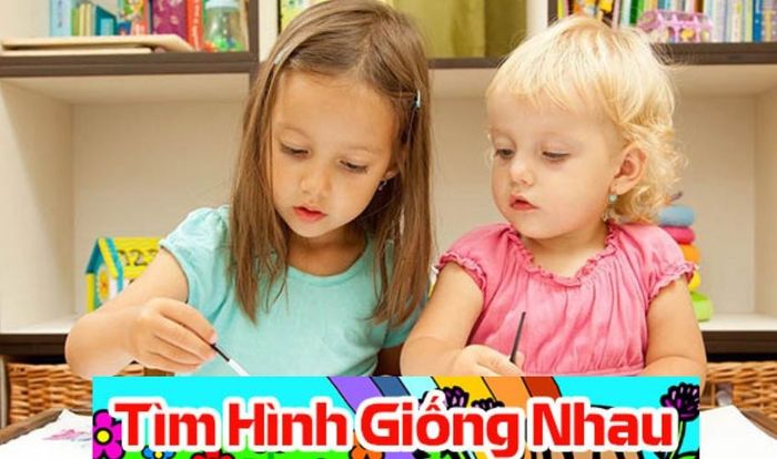 Trò chơi tìm hình giống nhau giúp bé tập trung. Nguồn: Internet.