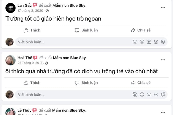 Đánh giá về Trường Mầm non Blue Sky