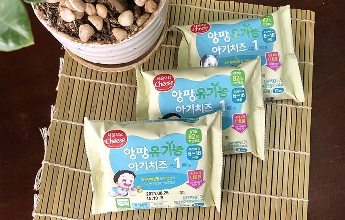 Phô mai hữu cơ tách muối Seoul Milk Step số 1 gói 10 lát 180g (từ 6 tháng)