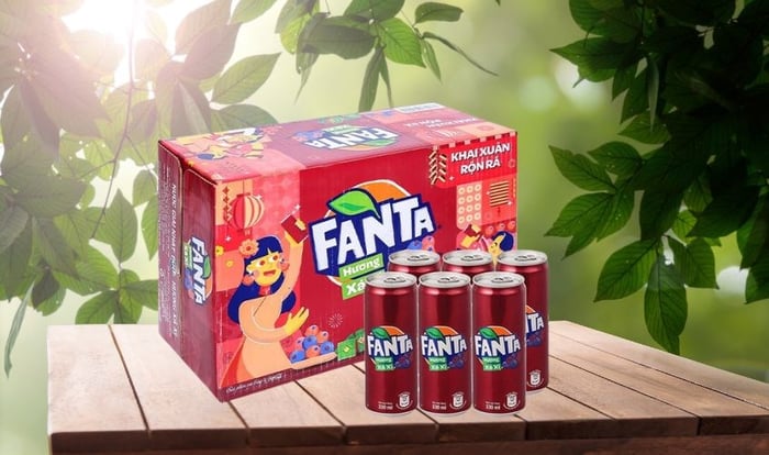 Thùng 24 lon nước giải khát Fanta vị xá xị 330 ml