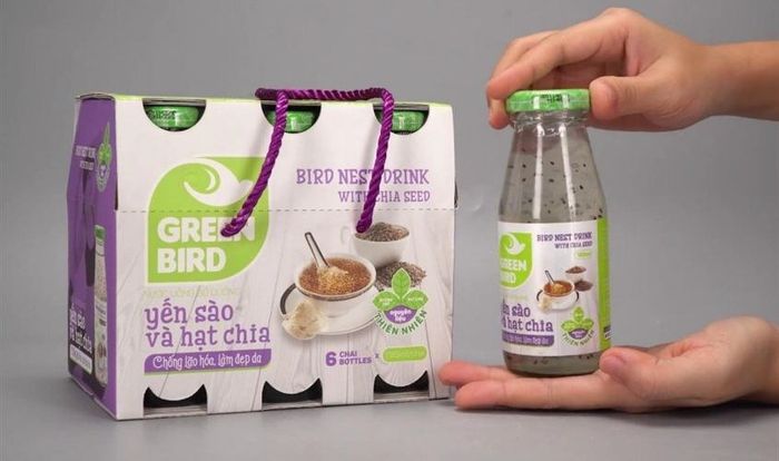 Bộ 6 chai nước yến sào hạt chia của Green Bird dung tích 185ml