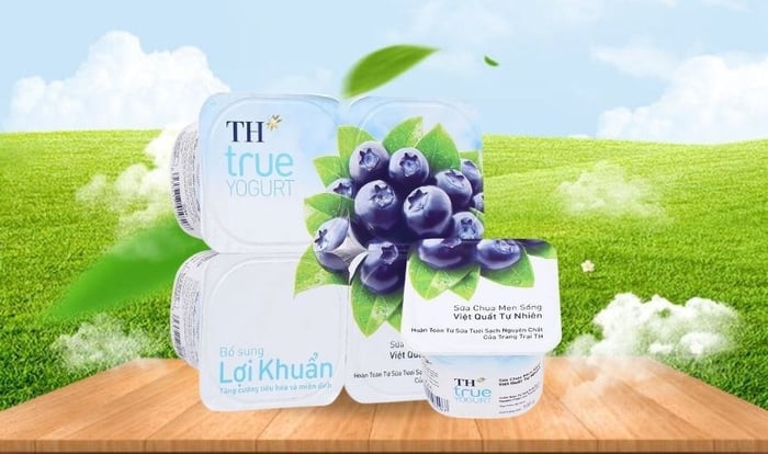 Hộp sữa chua trái cây TH true YOGURT vị việt quất 100g (dành cho trẻ từ 1 tuổi) - Lốc 4 hộp