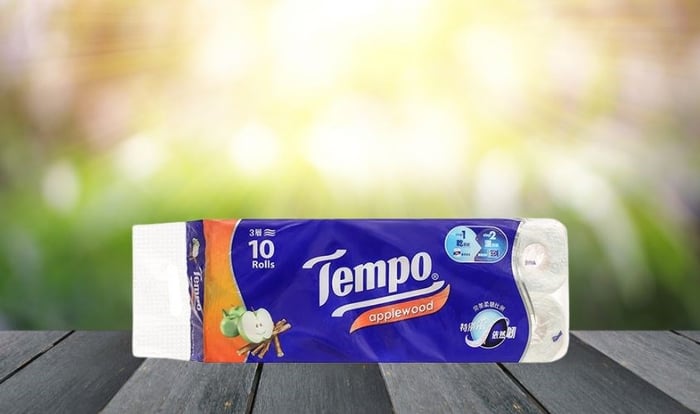 Bộ 10 cuộn giấy vệ sinh Tempo hương gỗ táo 3 lớp