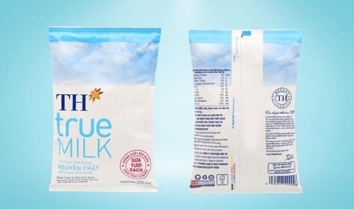 Thùng 48 gói sữa tươi TH true MILK không đường 220 ml