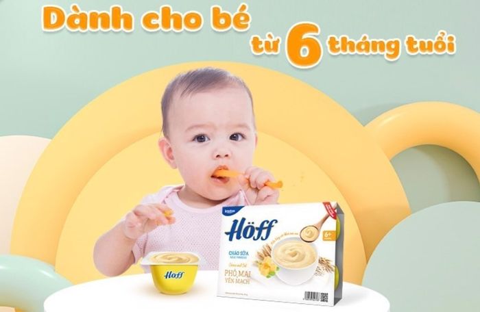 Hoff lốc 6 hũ dinh dưỡng ăn dặm cháo sữa vị phô mai, yến mạch 55g (từ 6 tháng)