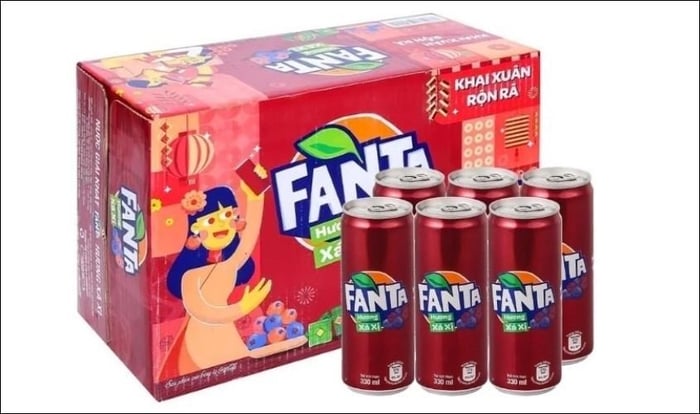 Lốc 6 lon nước giải khát Fanta vị xá xị 330 ml