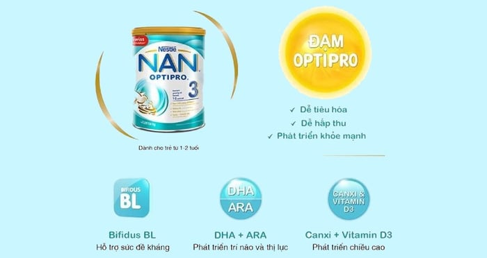 Thành phần trong sản phẩm sữa Nestle NAN Optipro số 3