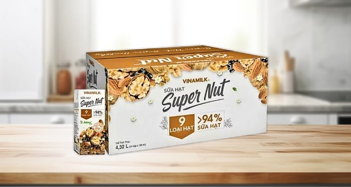 Thùng 24 hộp sữa hạt Vinamilk Super Nut 180 ml (dành cho trẻ từ 4 tuổi)