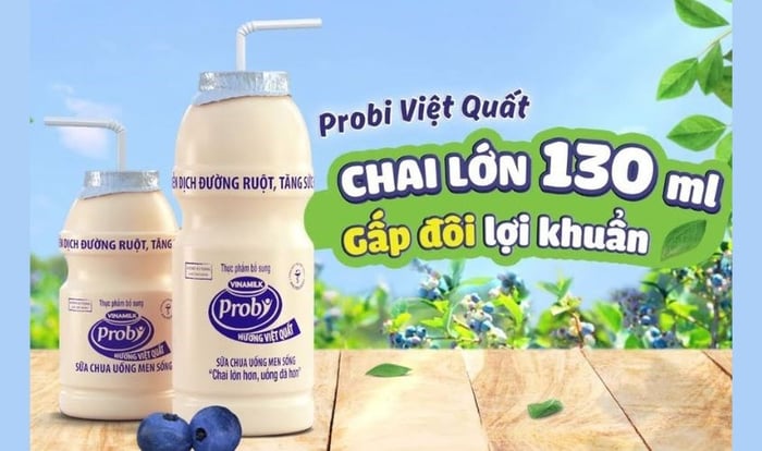 Hộp 5 chai sữa chua uống men sống Vinamilk Probi vị việt quất dung tích 65 ml