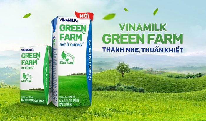 Lốc 4 hộp sữa tươi Vinamilk Green Farm ít đường 180 ml (từ 1 tuổi)