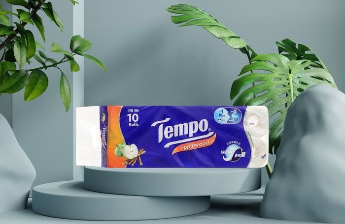 Bộ 10 cuộn giấy vệ sinh Tempo hương gỗ táo 3 lớp