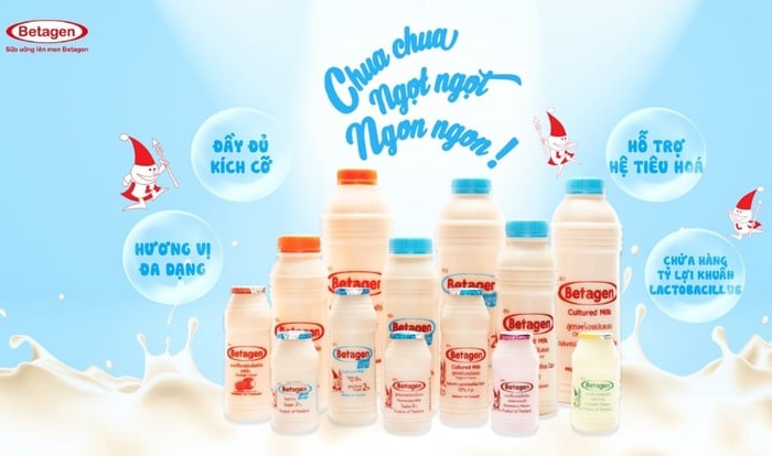 Sản phẩm sữa chua Betagen xuất phát từ thương hiệu danh tiếng Campina của Hà Lan