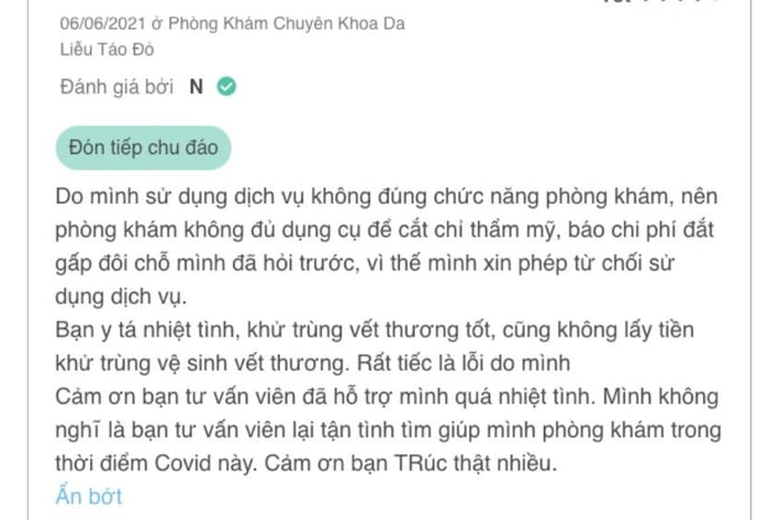 Đánh giá thực tế về Phòng khám Da liễu Táo Đỏ