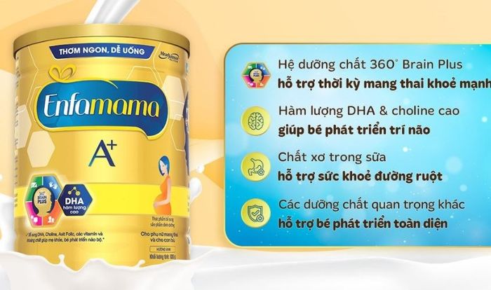 Sữa bầu Enfamama A+ 360° Brain Plus hương vani 830g