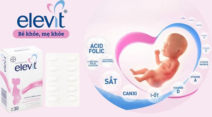 Viên uống Elevit cung cấp vitamin và khoáng chất trong 30 viên.