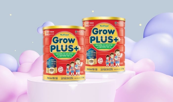 Combo 2 hộp sữa bột Nutifood GrowPLUS+ đỏ hương vani 1.5 kg (dành cho trẻ từ 1 tuổi) dành cho bé suy dinh dưỡng và thấp còi.