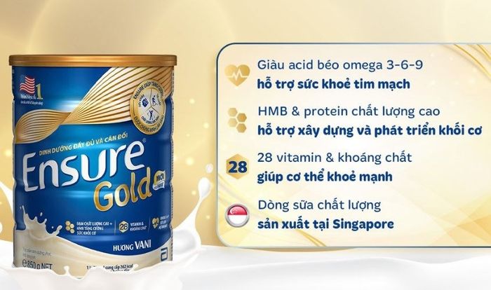 Sữa bột Ensure Gold vị vani 850g