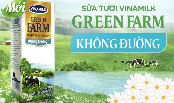 4 hộp sữa tươi Vinamilk Green Farm không đường 180 ml