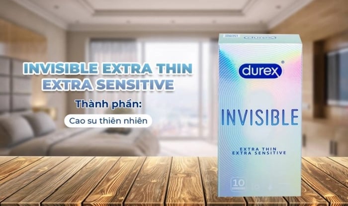 Hộp 10 chiếc bao cao su Durex Invisible 52 mm