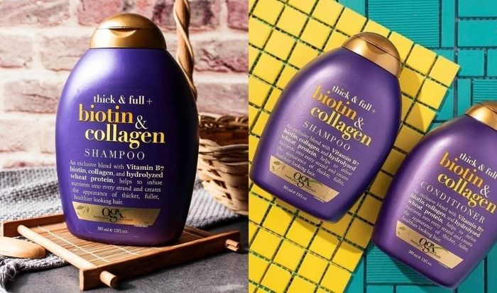 Dầu gội OGX Thick Full Biotin Collagen 385ml với hương vị kẹo ngọt