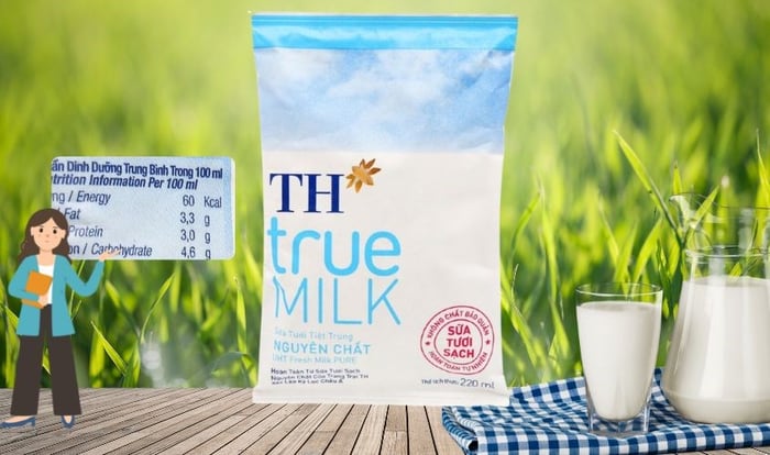 Sữa tươi TH True Milk không đường 220 ml