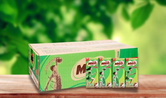 Thùng 48 hộp sữa Milo ít đường 180 ml Nestlé phù hợp cho trẻ từ 2 tuổi trở lên