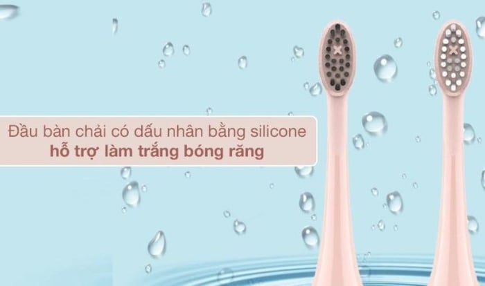 Bộ 2 đầu bàn chải điện Halio Sonic Whitening Electric Toothbrush Rose Gol