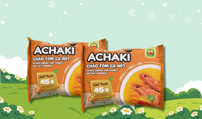 Cháo ăn liền Achaki vị tôm, cà rốt gói 72g (từ 1 tuổi)