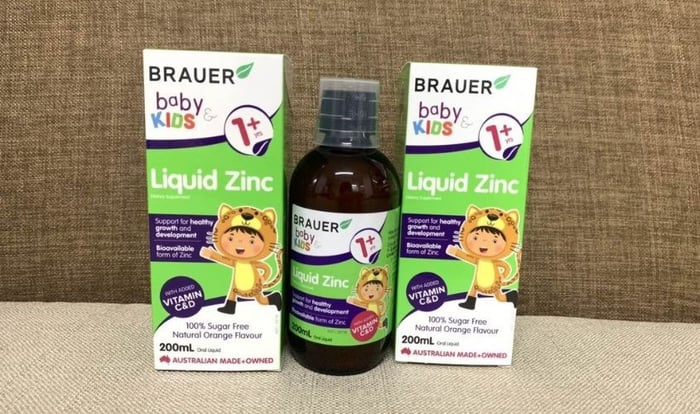 Siro Brauer Liquid Zinc bổ sung kẽm, vitamin D3 và C 200 ml (dành cho trẻ từ 1 tuổi trở lên)