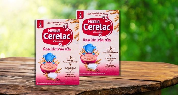 Bột ăn dặm Nestlé Cerelac gạo lức trộn sữa hộp 200g (phù hợp cho bé từ 6 tháng)