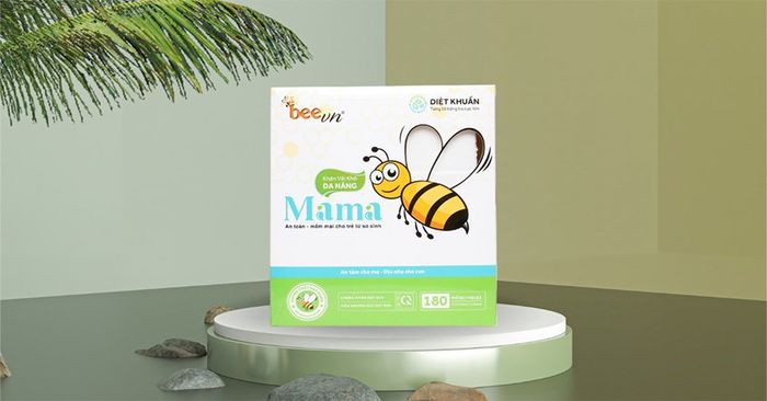 Hộp 180 tờ khăn vải khô đa năng Mama không mùi