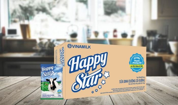 Sữa tươi Vinamilk Happy Star có đường 220 ml (dành từ 1 tuổi trở lên)