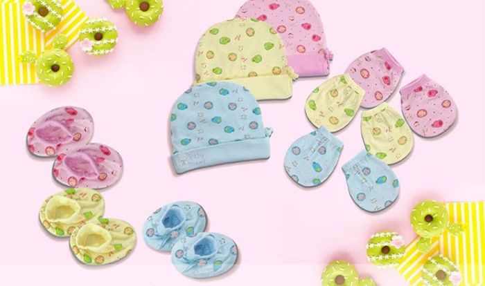 Bộ nón, bao tay, bao chân BabyMommy Bamboo - Màu ngẫu nhiên