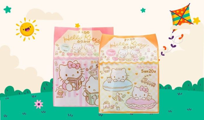 Gia vị phủ lên cơm 5 vị Tanaka Foods Hello Kitty túi 20 gói 40g (từ 1 tuổi)