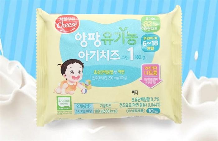 Phô mai hữu cơ tách muối Seoul Milk Step số 1, gói 10 lát, 180g