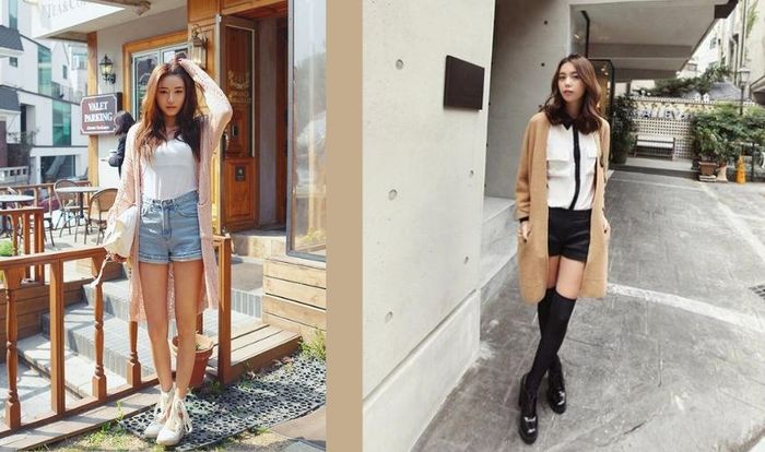 Mix áo khoác cardigan cùng quần short