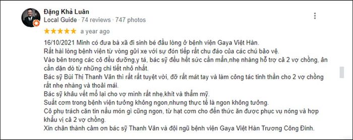 Đánh giá của các chị em về bệnh viện Gaya Việt Hàn